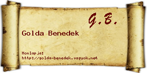 Golda Benedek névjegykártya