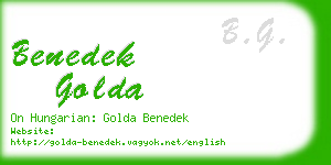 benedek golda business card